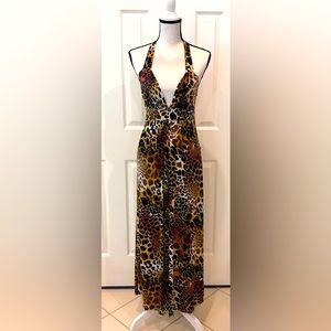 S-Twelve Animal Print Maxi Dress Size- Med